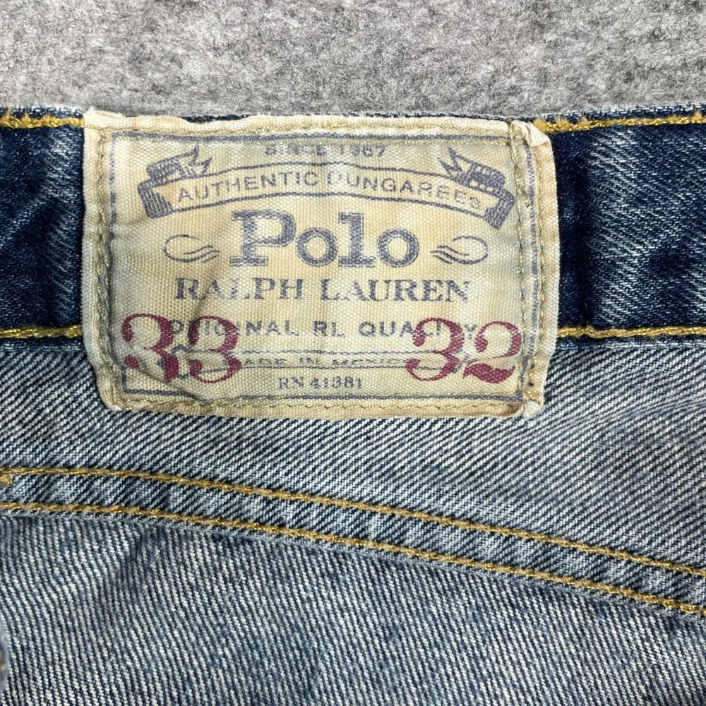 Polo Ralph Lauren Jeans Mens 33x32 Blue Authentic Dungarees Denim